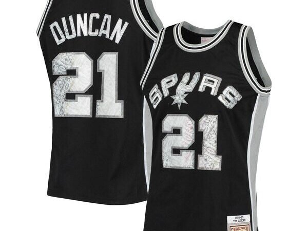 Tim Duncan San Antonio Spurs 1998/99 Hardwood Classics NBA 75th Anniversary Diamond Swingman Jersey - Black