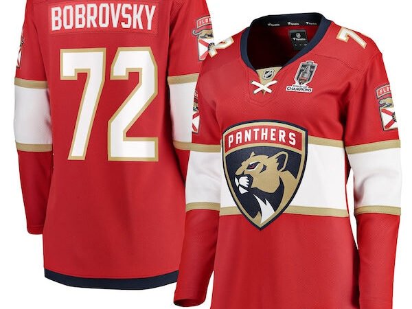 Sergei Bobrovsky Florida Panthers Women's 2025 Stanley Cup Champions Breakaway Jersey - Red
