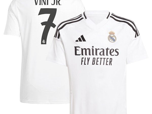 Vini Jr. Los Merengues adidas Youth 2024/25 Home Replica Player Jersey - White