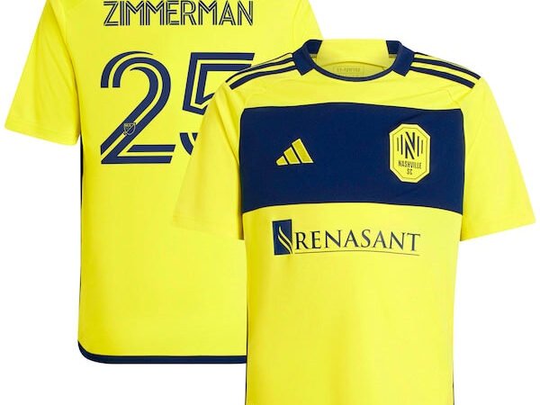 Walker Zimmerman Nashville SC adidas Youth 2024 The 615 Kit Replica Player Jersey - Yellow