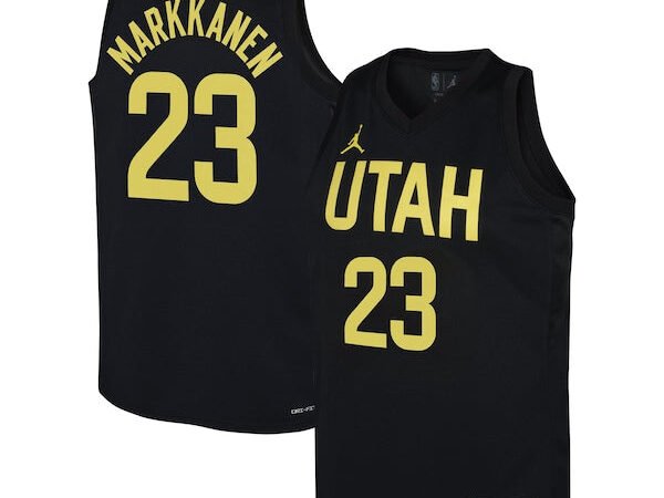Lauri Markkanen Utah Jazz Jordan Brand Youth Swingman Jersey - Statement Edition - Black