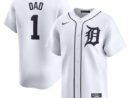 Detroit Tigers Nike #1 Dad Home Limited Jersey - White