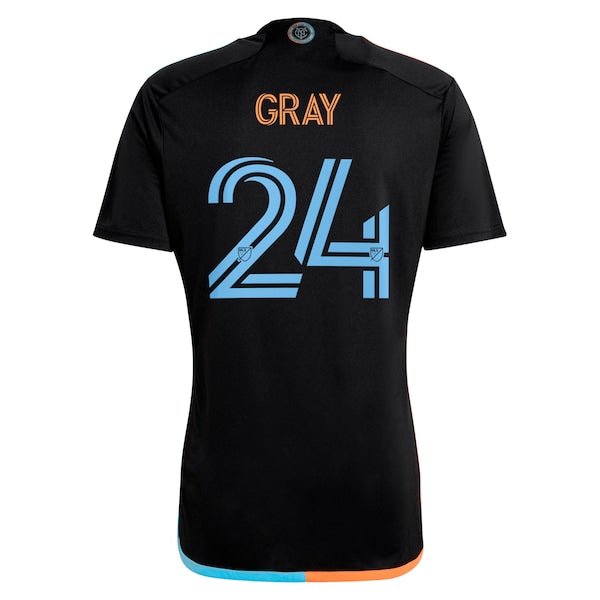 Tayvon Gray New York City FC adidas 2024 24/7 Kit Replica Player Jersey - Black