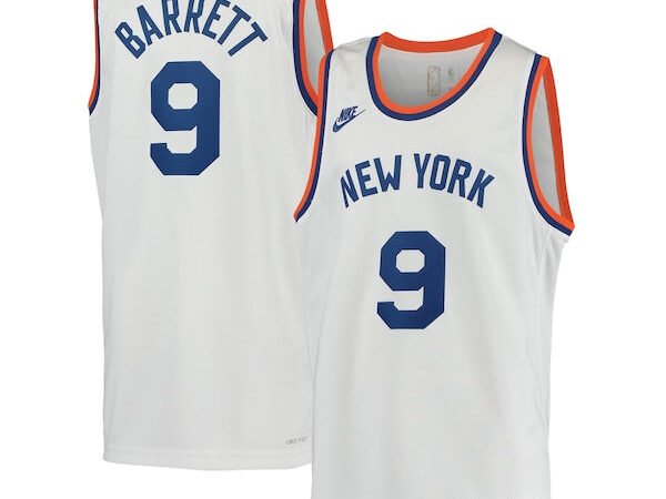 RJ Barrett New York Knicks Nike Youth 2021/22 Swingman Player Jersey - Classic Edition - White
