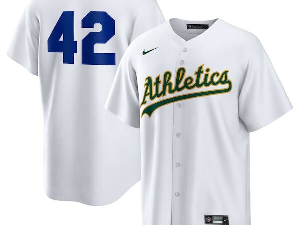Athletics Nike Home 2025 Jackie Robinson Day Replica Jersey - White