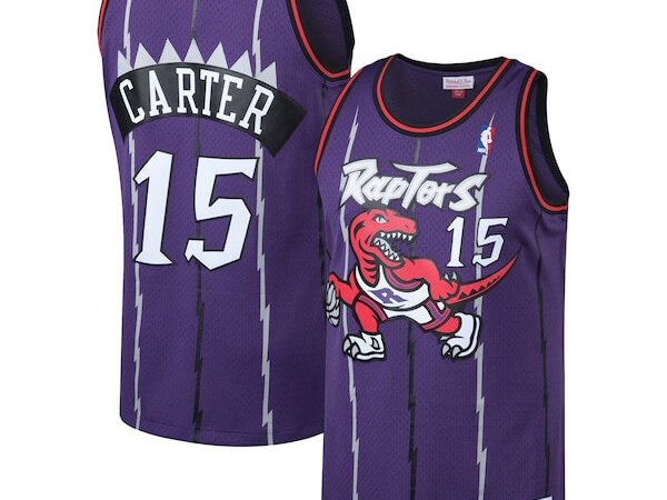 Vince Carter Toronto Raptors 1998/99 Big & Tall Hardwood Classics Swingman Jersey - Purple/White