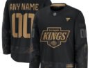 Los Angeles Kings  2024 Military Appreciation Personalized Long Sleeve Practice Jersey - Black