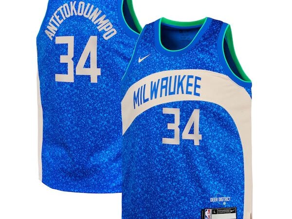 Giannis Antetokounmpo Milwaukee Bucks Nike Youth  Swingman Replica Jersey - City Edition - Royal