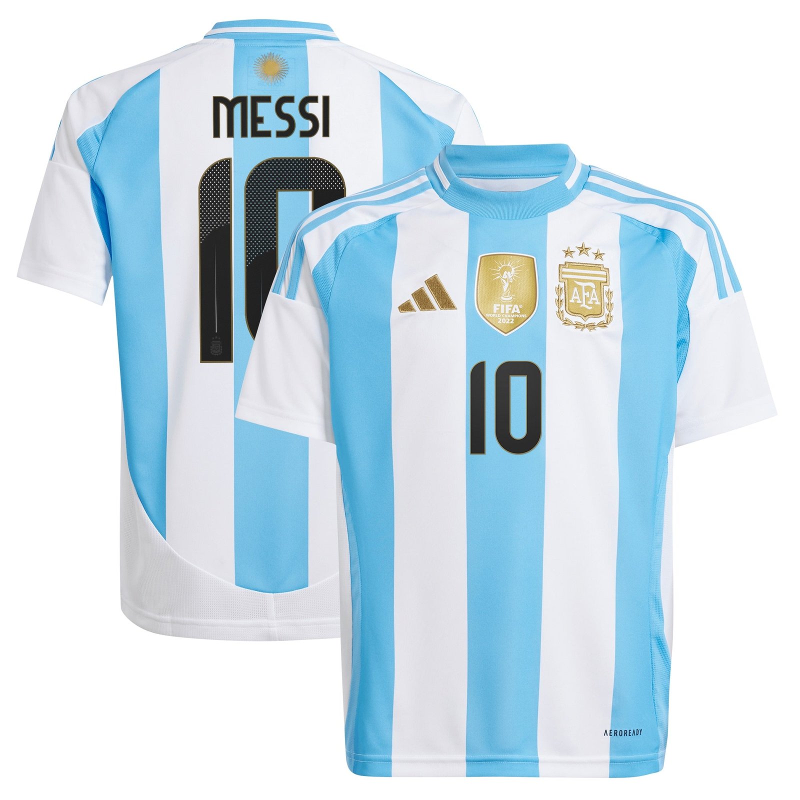 Lionel Messi Argentina National Team adidas Youth 2024 Away Replica Player Jersey - Blue/White
