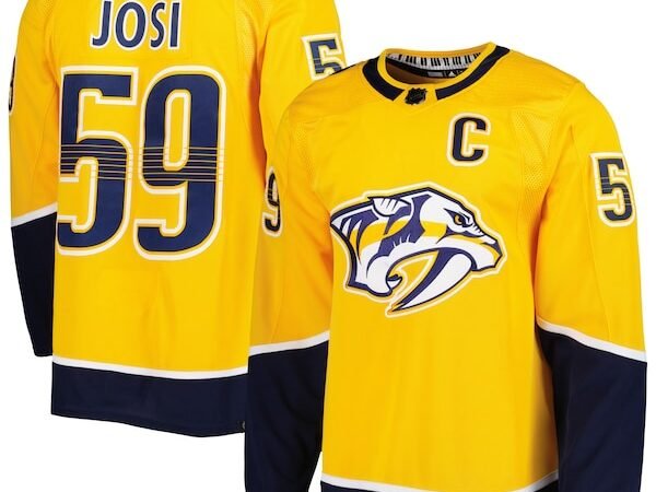 Roman Josi Nashville Predators adidas  Primegreen Authentic Player Jersey - Gold