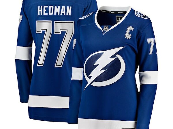Victor Hedman Tampa Bay Lightning Women's Home Captain Patch Breakaway Jersey - Blue