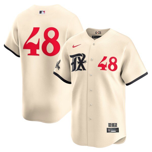 Jacob deGrom Texas Rangers Nike City Connect Limited Jersey - Cream