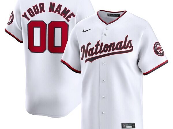 Washington Nationals Nike Home Limited Custom Jersey - White