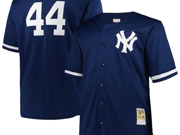 Reggie Jackson New York Yankees  Big & Tall Cooperstown Collection Mesh Batting Practice Jersey - Navy