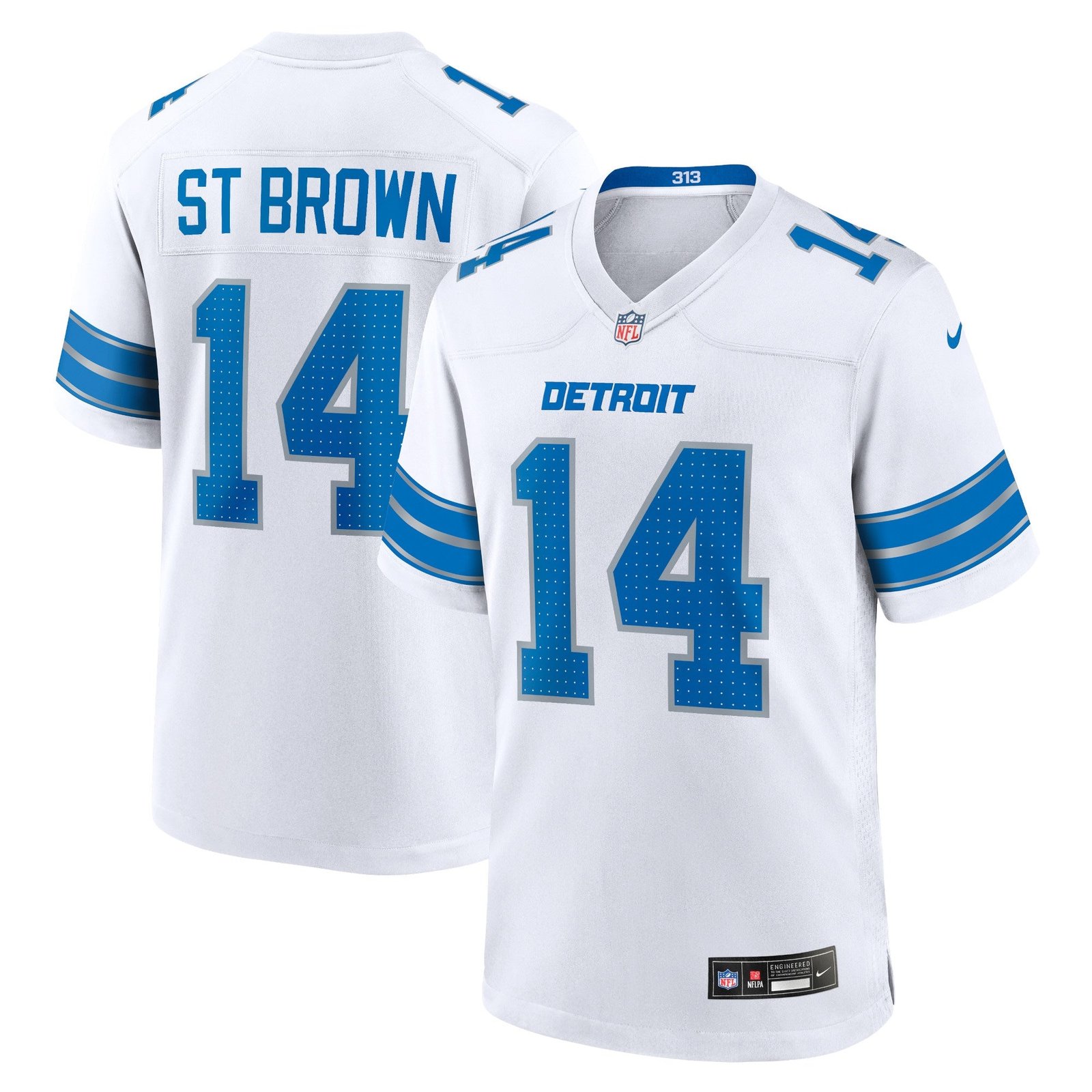 Amon-Ra St. Brown Detroit Lions Nike Game Jersey - Blue/White