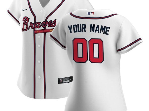 Atlanta Braves Nike Women's Home Replica Custom Jersey - White