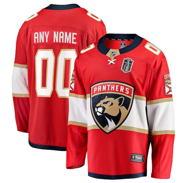 Florida Panthers 2025 Stanley Cup Final Home Breakaway Custom Jersey - Red