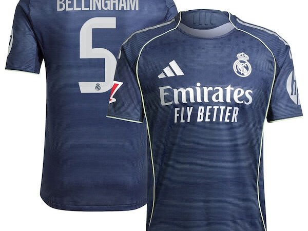 Jude Bellingham Los Merengues adidas 2025/26 Away Authentic Player Jersey - Blue