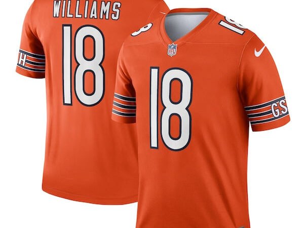 Caleb Williams Chicago Bears Nike Alternate Legend Player Performance Top - Orange/Navy
