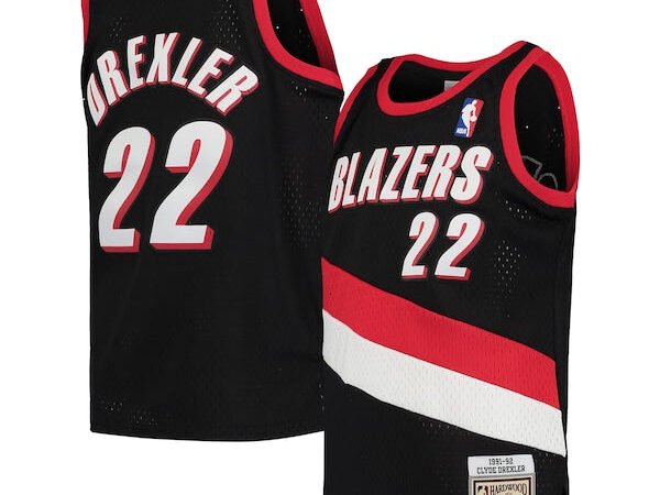 Clyde Drexler Portland Trail Blazers Youth 1991/92 Hardwood Classics Swingman Jersey - Black
