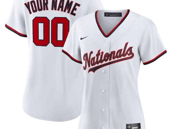 Washington Nationals Nike Women's Home Custom Replica 2.0 Jersey - White