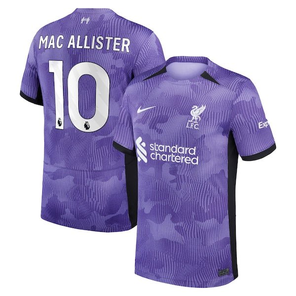 Alexis Mac Allister Liverpool Nike Youth 2023/24 Third Stadium Replica Player Jersey - Purple