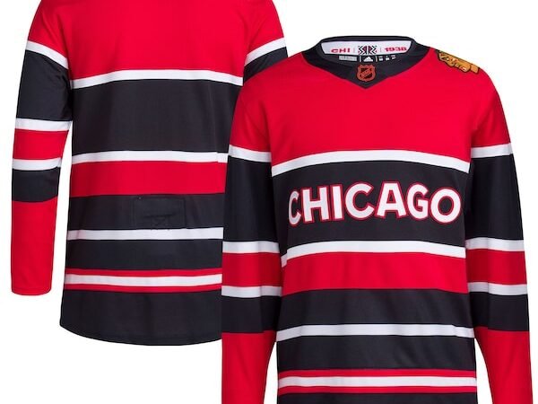 Chicago Blackhawks adidas Reverse Retro 2.0 Authentic Blank Jersey - Red