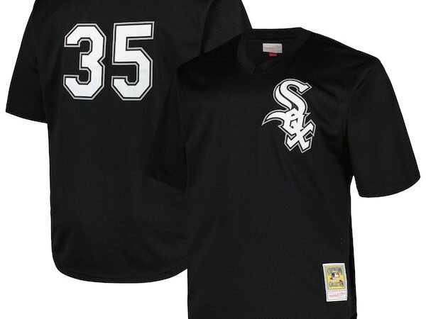Frank Thomas Chicago White Sox Profile Big & Tall Cooperstown Collection Mesh Batting Practice Jersey - Black/Kelly Green