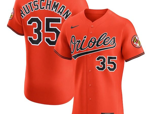 Adley Rutschman Baltimore Orioles Nike Alternate 2 Elite Jersey - Orange/White/Black