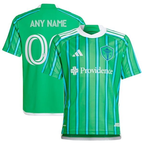 Seattle Sounders FC adidas Youth 2024 The Anniversary Kit Replica Custom Jersey – Green