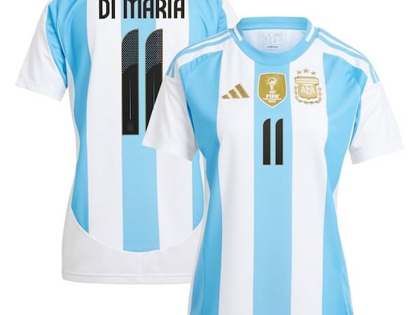 Angel Di Maria Argentina National Team adidas Women's 2024 Home Replica Jersey - White