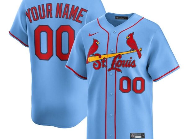 St. Louis Cardinals Nike Alternate Limited Custom Jersey - Light Blue/White