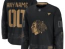 Chicago Blackhawks 2024 Military Appreciation Personalized Long Sleeve Practice Jersey - Black