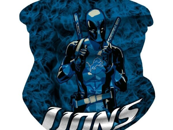 DETROIT LIONS & BLUE DEADPOOL FACE MASK BANDANAS