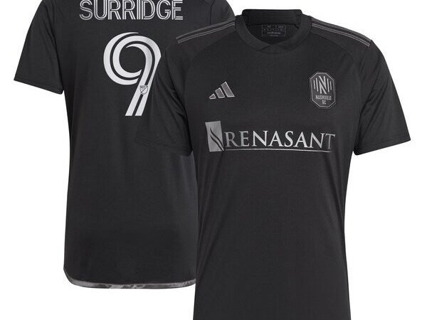 Sam Surridge Nashville SC adidas 2024 Man In Black Kit Replica Player Jersey – Black