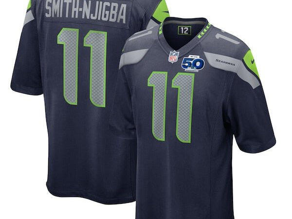 Jaxon Smith-Njigba Seattle Seahawks Nike Team 50th Season Game Jersey - College Navy/Royal