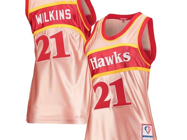 Dominique Wilkins Atlanta Hawks Women's 75th Anniversary Rose Gold 1986 Swingman Jersey - Pink