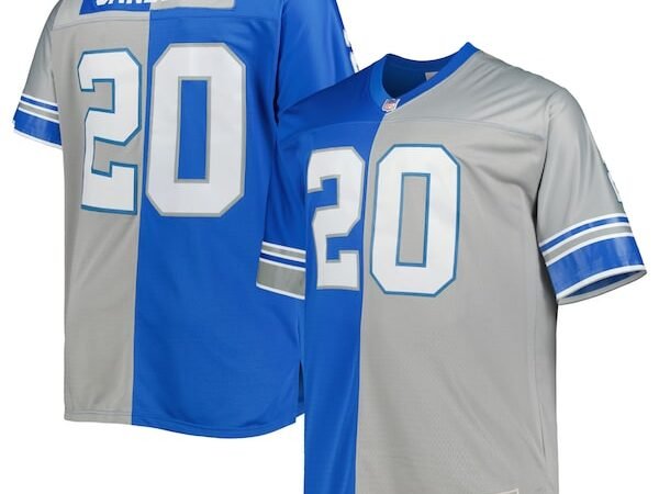 Barry Sanders Detroit Lions Big & Tall Split Legacy Retired Player Replica Jersey - Blue/Silver