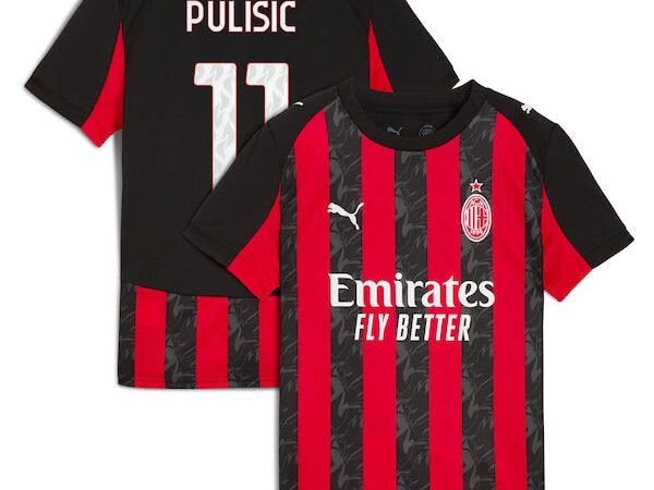 Christian Pulisic AC Milan Puma Youth 2025/26 Home Replica Player Jersey - Red
