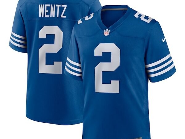 Men's Nike Carson Wentz Royal Indianapolis Colts Alternate Game Jersey/White