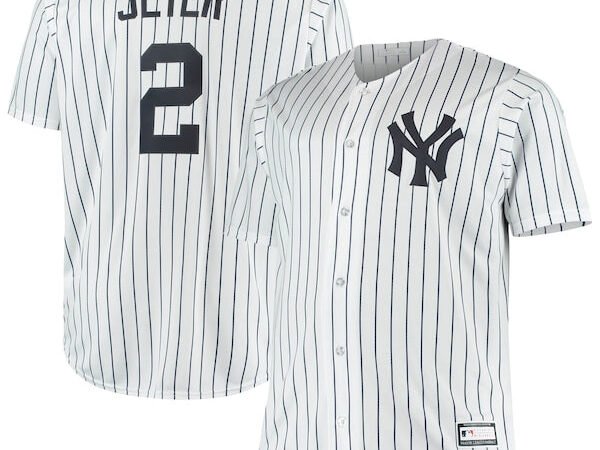 Derek Jeter New York Yankees Big & Tall Replica Player Jersey - White