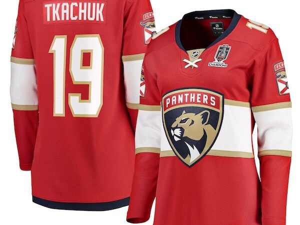 Matthew Tkachuk Florida Panthers  Women's 2025 Stanley Cup Champions Breakaway Jersey - Red
