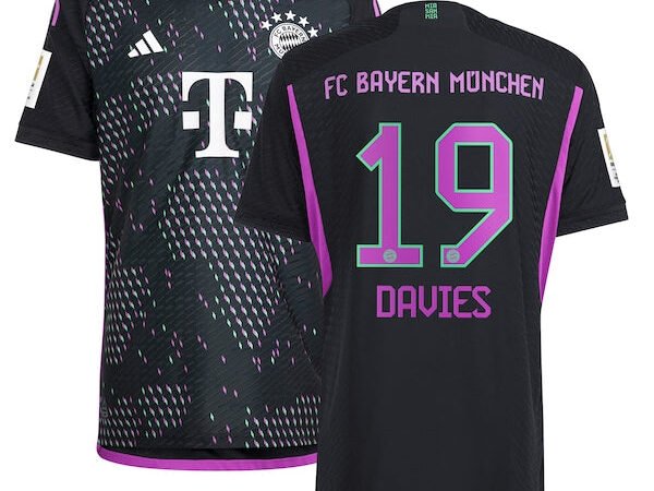 Alphonso Davies Bayern Munich adidas 2023/24 Away Authentic Player Jersey - Black/White