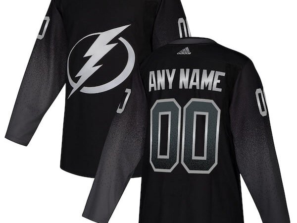 Tampa Bay Lightning adidas Alternate Authentic Custom Jersey - Black