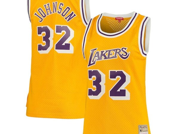 Magic Johnson Los Angeles Lakers Women's 1984/85 Hardwood Classics Swingman Jersey - Gold