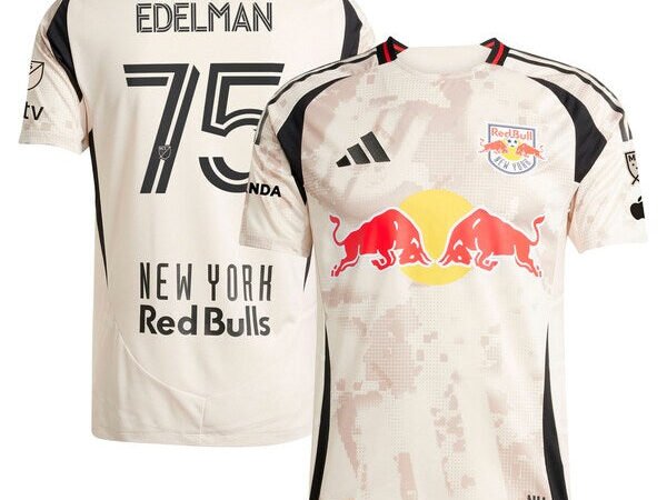 Daniel Edelman New York Red Bulls adidas 2025 Stone Kit Authentic Player Jersey - Tan