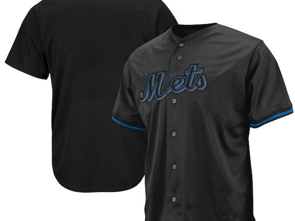 New York Mets Big & Tall Pop Fashion Jersey - Black