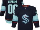 Seattle Kraken Youth Home Premier Custom Jersey - Navy