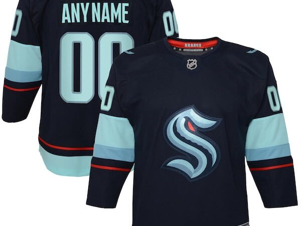 Seattle Kraken Youth Home Premier Custom Jersey - Navy
