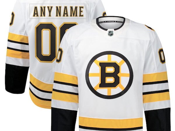 Boston Bruins  Away Authentic Pro Custom Jersey - White/Black